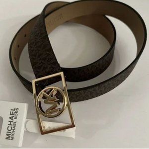 Michael Kors MK Buckle Belt - Dark Brown